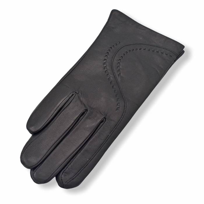 Δερμάτινα γυναικεία γάντια Μαύρο 20-34