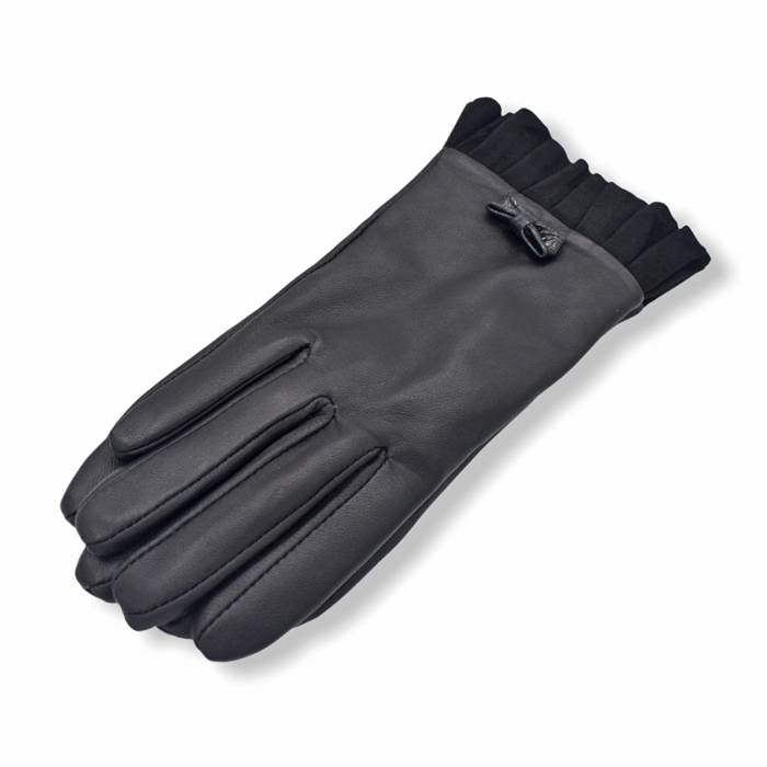Δερμάτινα γυναικεία γάντια Μαύρο 20-38