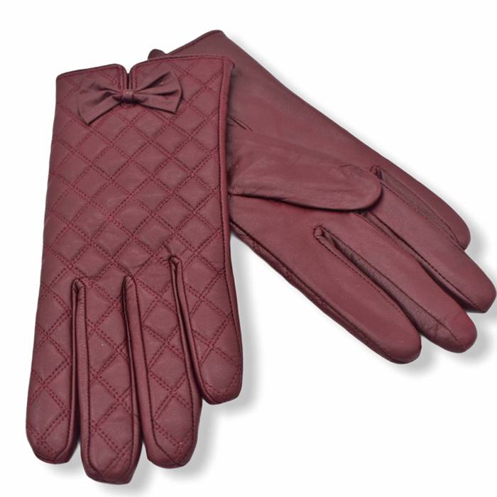 Δερμάτινα γυναικεία γάντια Μπορντό 20-24