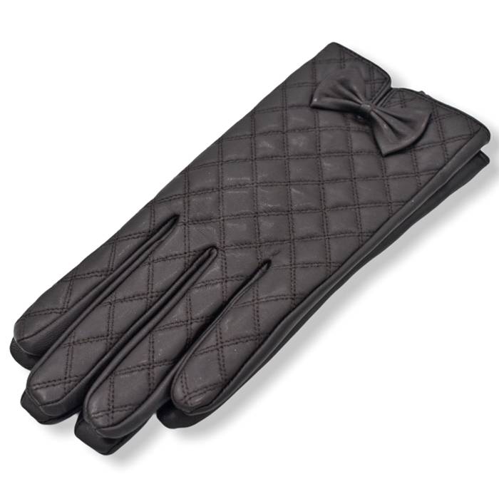 Δερμάτινα γυναικεία γάντια Καφέ Σκούρο 20-24