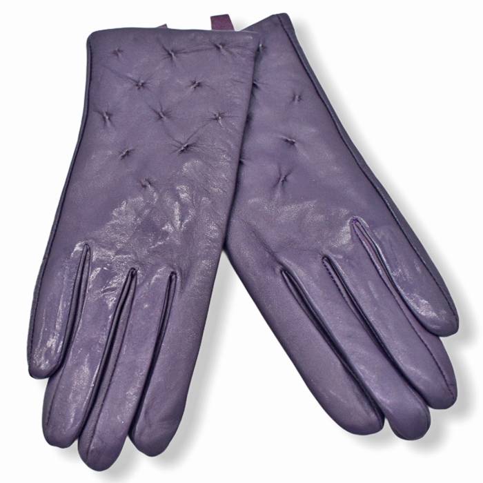 Δερμάτινα γυναικεία γάντια Μωβ 9031