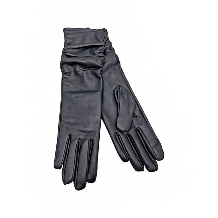 Δερμάτινα γυναικεία γάντια Μαύρο 179111