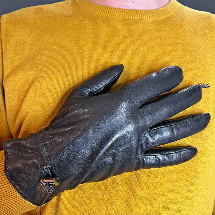 Δερμάτινα ανδρικά γάντια Μαύρο 20-41