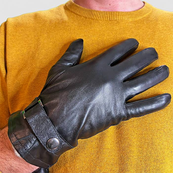 Δερμάτινα ανδρικά γάντια Μαύρο 263