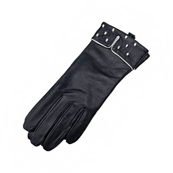 Δερμάτινα γυναικεία γάντια Μαύρο 9008