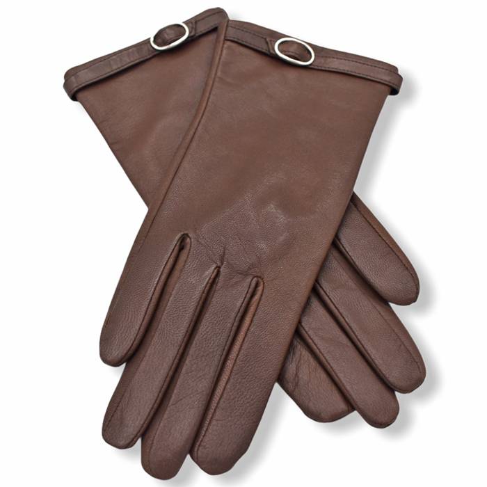 Δερμάτινα γυναικεία γάντια καφέ 20-13