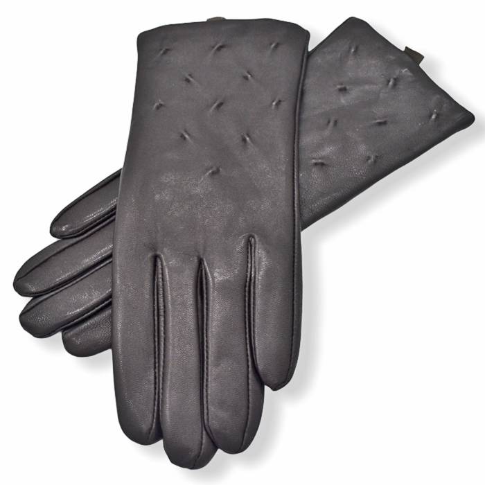Δερμάτινα γυναικεία γάντια Καφέ Σκούρο 9031