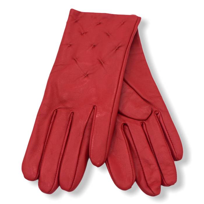 Δερμάτινα γυναικεία γάντια κοκκινο 9031