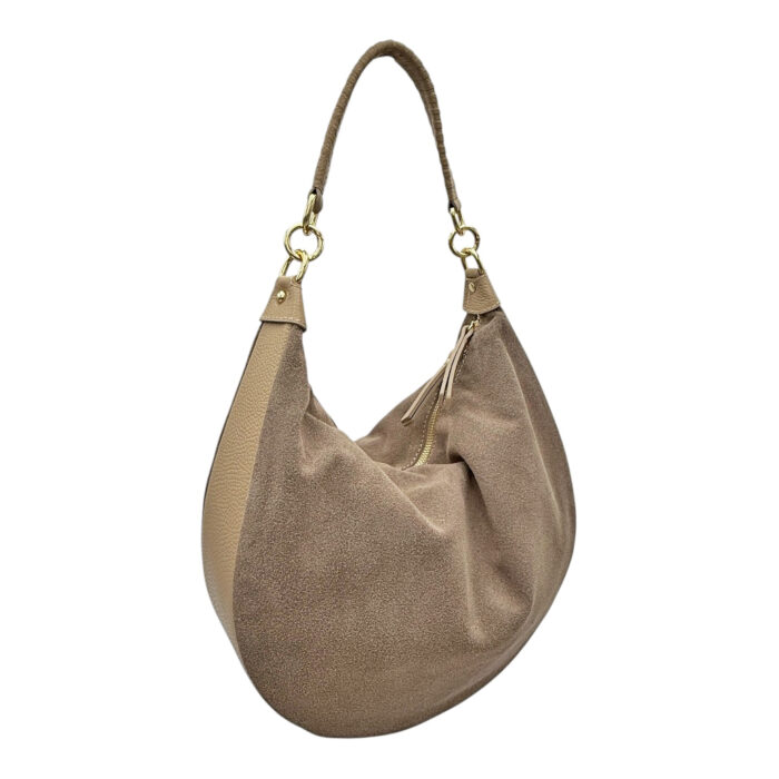 30-2601-Δερμάτινη Γυναικεία Suede Hobo Τσάντα Ώμου-Savil