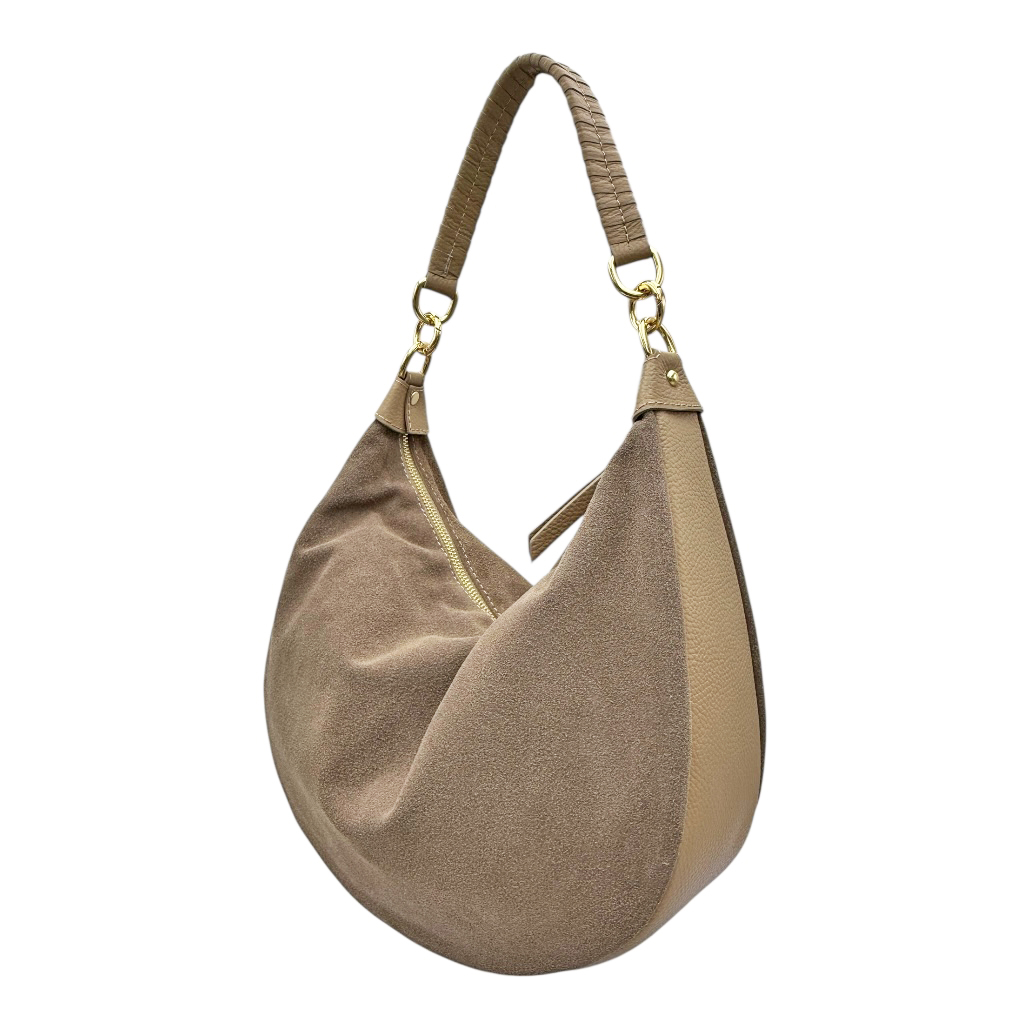 30-2601-Δερμάτινη Γυναικεία Suede Hobo Τσάντα Ώμου-Savil