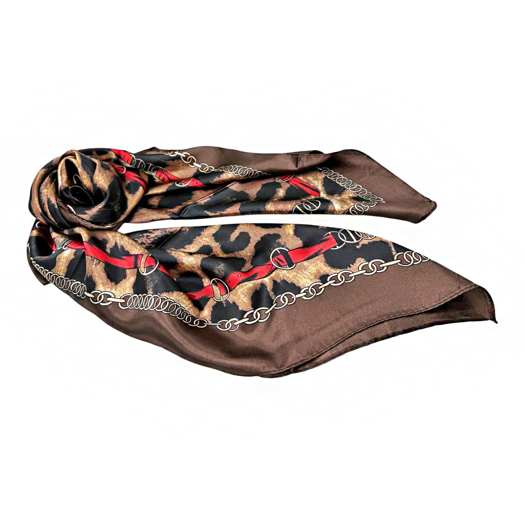 1501 Φουλάρι Συνθετικό Animal Print Λεοπάρ Savil