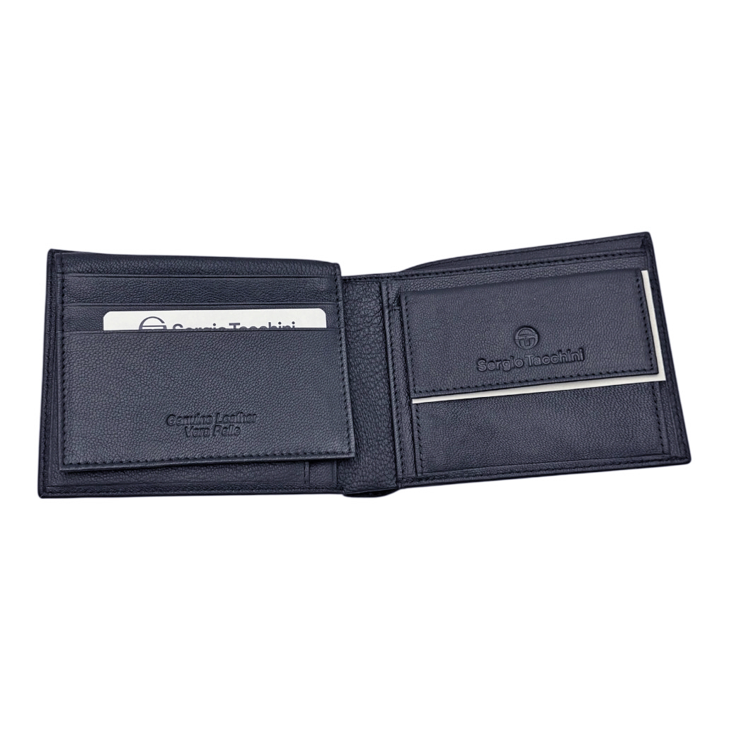 50066PO29 Δερμάτινο Ανδρικό Πορτοφόλι Μπλε-Sergio Tacchini