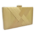 11-2601-Clutch με Πλέξη Χρυσό-Savil