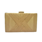11-2601-Clutch με Πλέξη Χρυσό-Savil