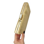 11-2601-Clutch με Πλέξη Χρυσό-Savil