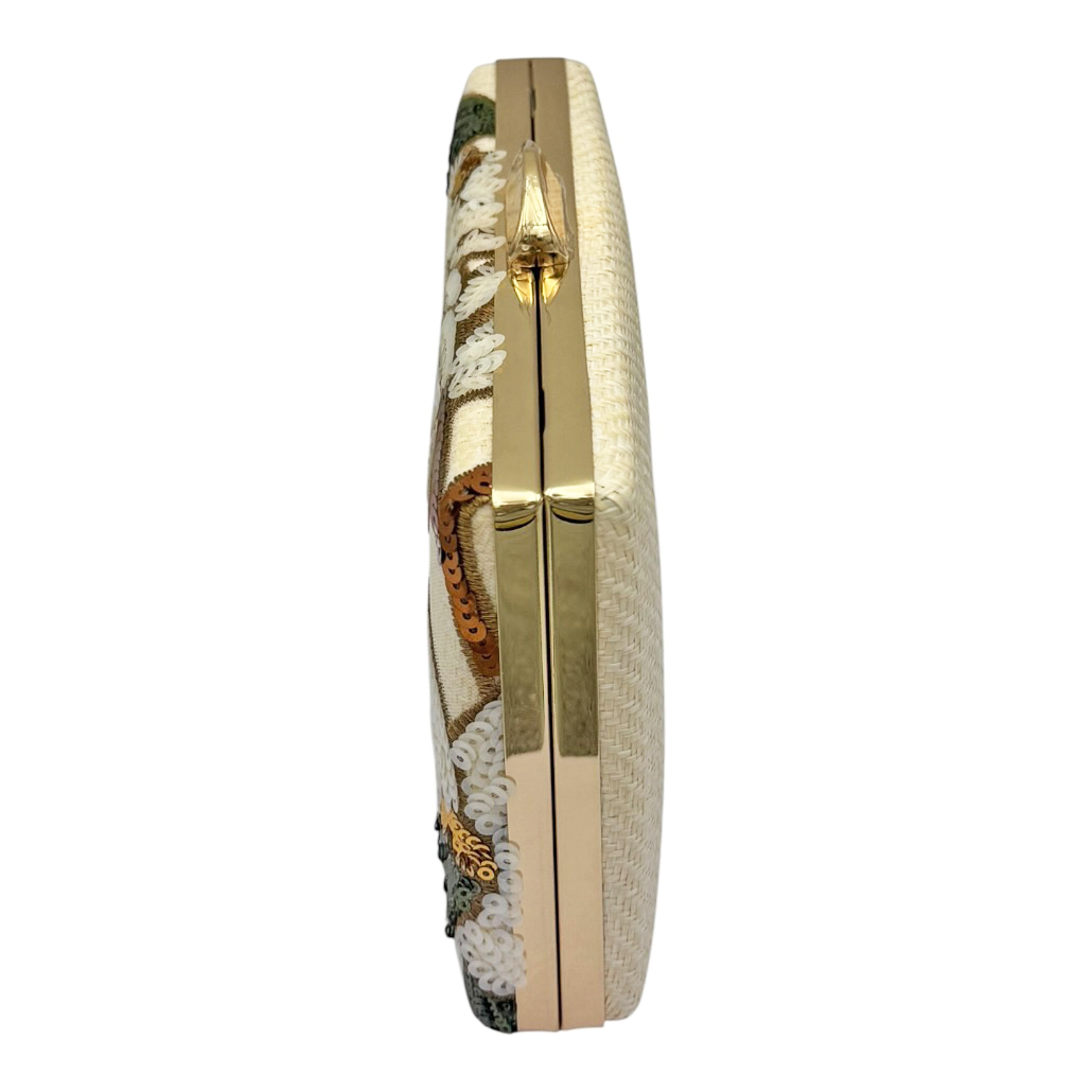 11-2602-Clutch με Παγιέτα Εκρού-Savil