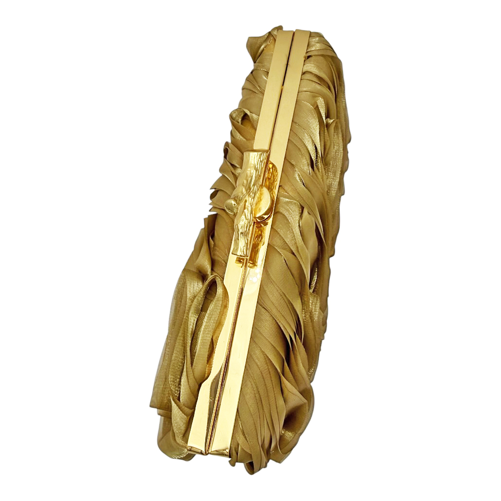 14-2602-Clutch Υφασμάτινο Μπρονζέ -Savil