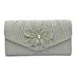 9-2610 Βραδινό Clutch με Πλισέ Σχέδιο και Ροζέτα Savil