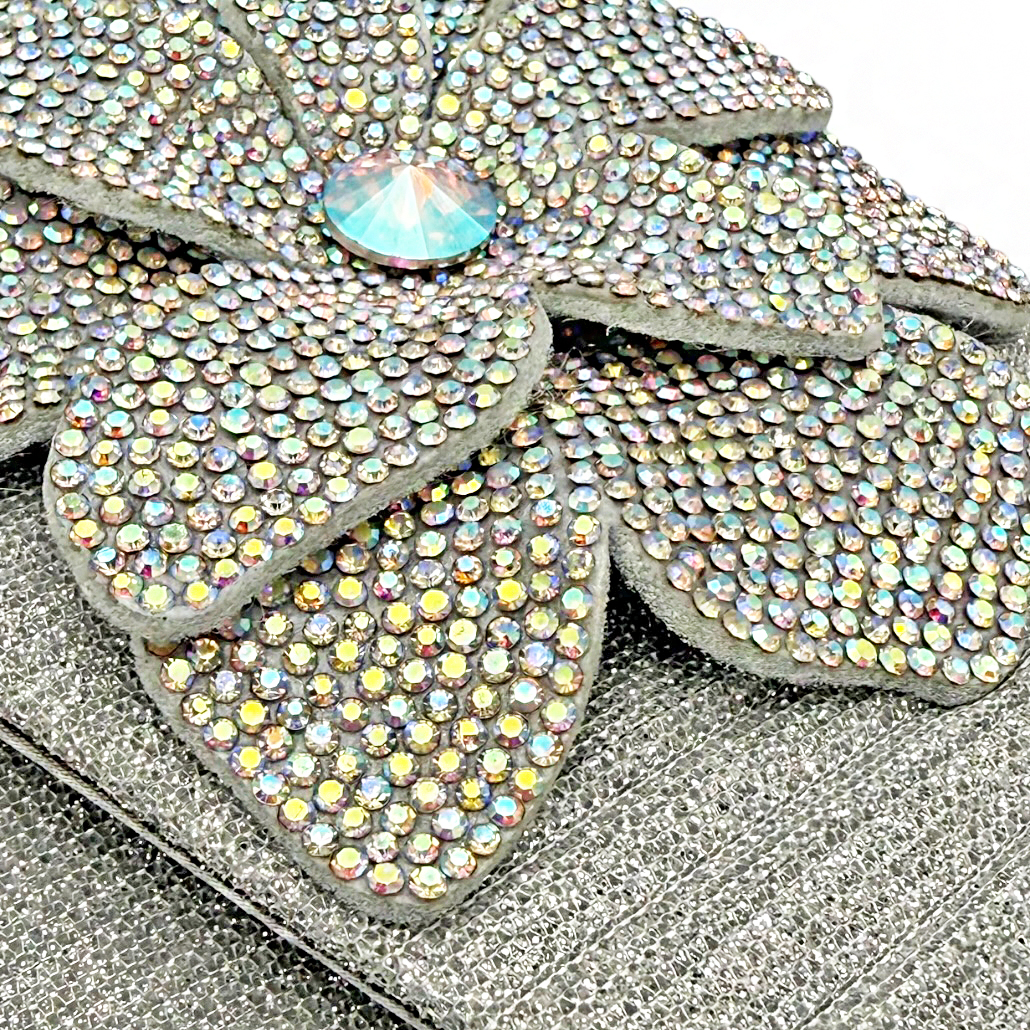 9-2610 Βραδινό Clutch με Πλισέ Σχέδιο και Ροζέτα Savil