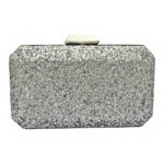 10-2603 Βραδινή Τσάντα με Ασημί Glitter Savil