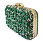 8-2606 Πράσινο Σμαραγδί Clutch με Κρυστάλλινες Πέτρες Savil