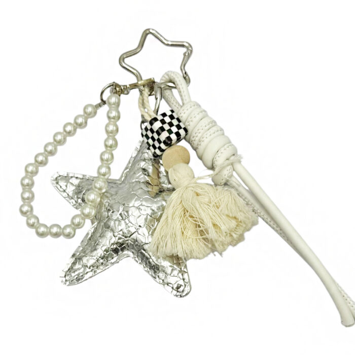 4-2612 Silver Star Multi-Charm Bag Accessory Savil