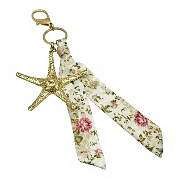 0079 Starfish Floral Scarf Keyring & Bag Charm Savil