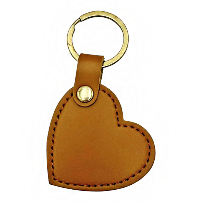 9-10 Leather Heart Keyring Savil