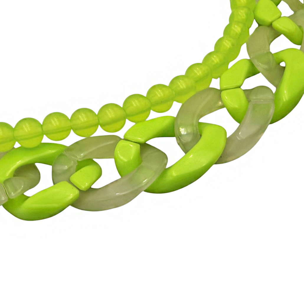 9-07 Διπλή Ακρυλική Αλυσίδα Lime Multi-Chain Savil